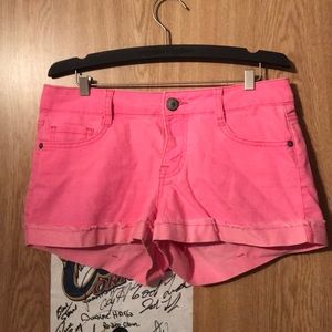 Neon pink shorts